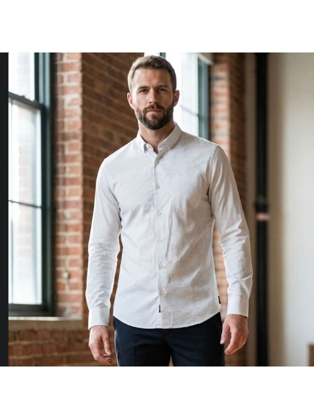Armani Exchange Vintage Gray Button Down Shirt